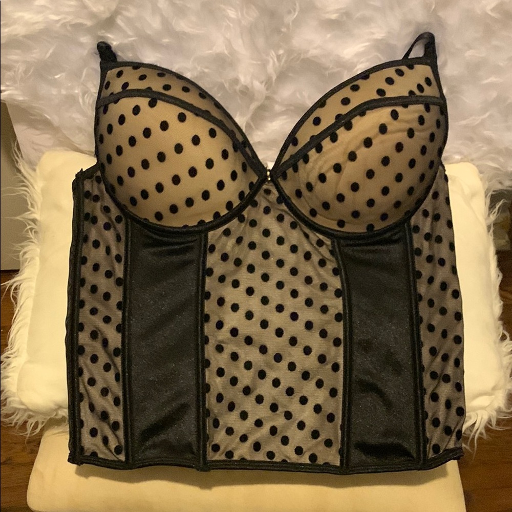 Kardashian Kollection Black Polka Dot‎ Bustier